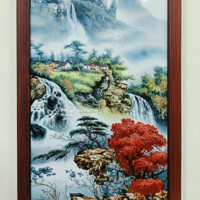 TRANH SỨ KHUNG GỖ - SẮC THU ( VẺ ĐẸP MÙA THU )